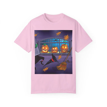 Whimsical Halloween Mischief Unisex Garment-Dyed T-shirt