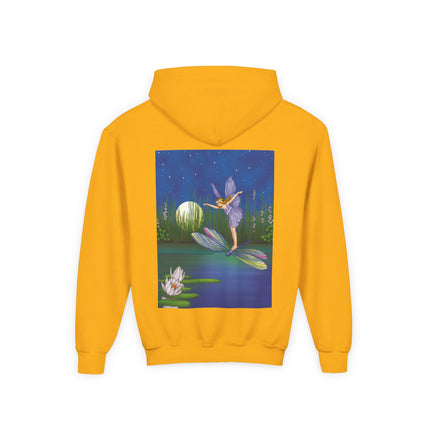 Fairy on a Dragonfly Youth Hooded Sweatshirt – Timeless Magic & Dreamlike Wonder