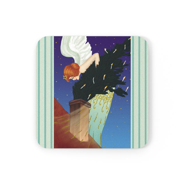The Christmas Angel Cork Back Coaster
