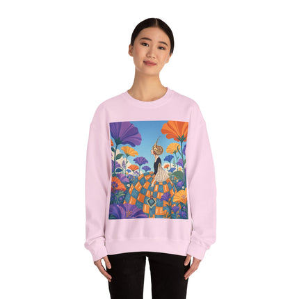 🌺🧡 The Lady Of The Golden Garden Crewneck Sweatshirt – Art Deco Fashion Fantasy