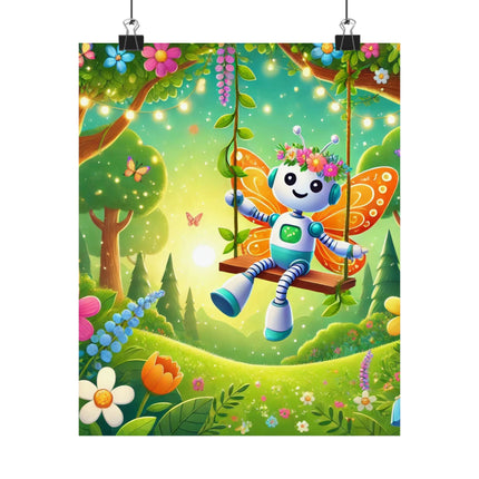 🤖🧚 Robot Fairy Matte Vertical Poster – Whimsical Technology & Enchanted Imagination