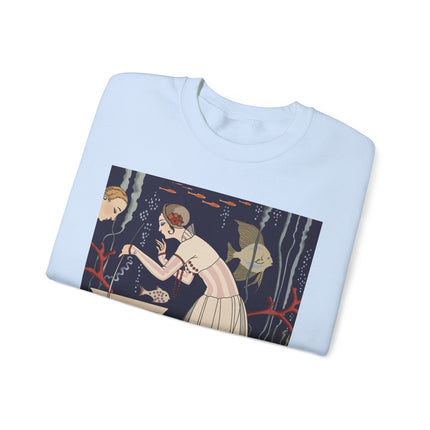 L'Etourdissant Petit Poisson (The Dazzling Little Fish) by George Barbier Heavy Blend™ Crewneck Sweatshirt