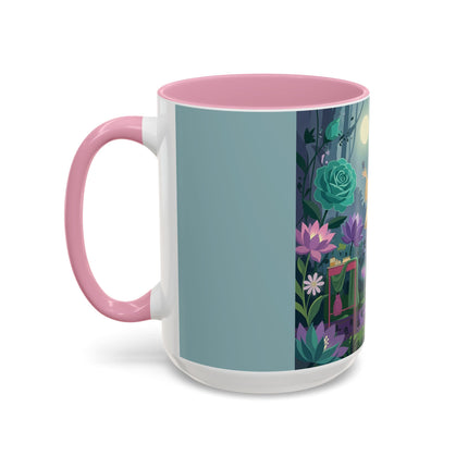 The Lady Of The Moonlit Garden Colorful Mugs – Art Deco Botanical Serenity