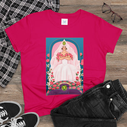August & Peridot (from the Gem Series) by Sofia Chiostri Women's Midweight Cotton Tee