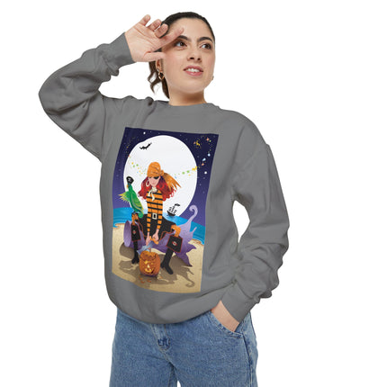 Moonlit Pirate Halloween Unisex Garment-Dyed Sweatshirt