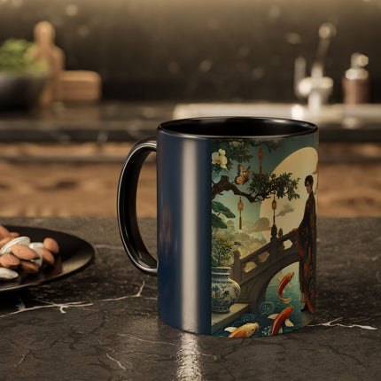 Moonlit Bridge Gentleman Colorful Mug – Imperial Serenity & Moonlit Harmony