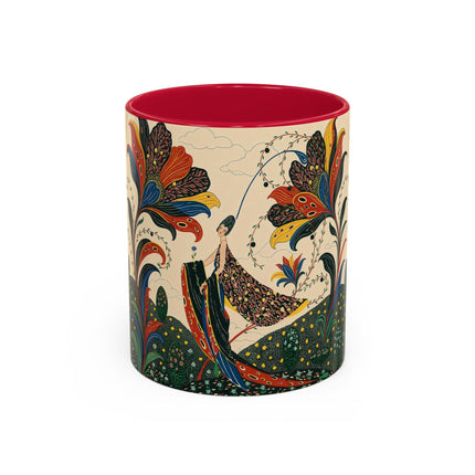 🌺🦋 The Enchanted Floral Voyage Colorful Mug – Art Deco Botanical Whimsy