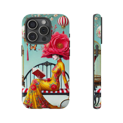 Reading In A Painted Garden Phone Cases