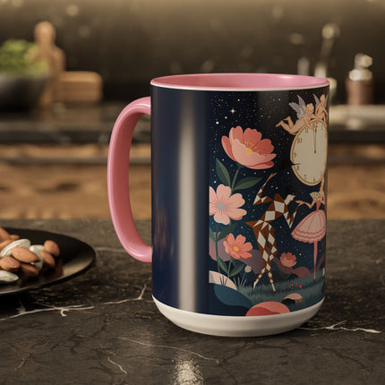🕛🌸 Midnight Waltz Before Christmas Colorful Mug – Art Deco Holiday Fantasy