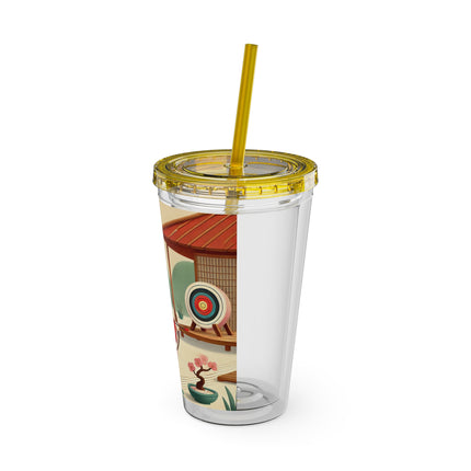 Archer Kitten in the Zen Garden Sunsplash Tumbler with Straw, 16oz