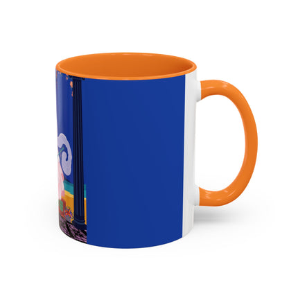 The Moonlit Promenade Colorful Mug (11oz, 15oz) – Blush Elegance, Coastal Romance & Art Deco Style