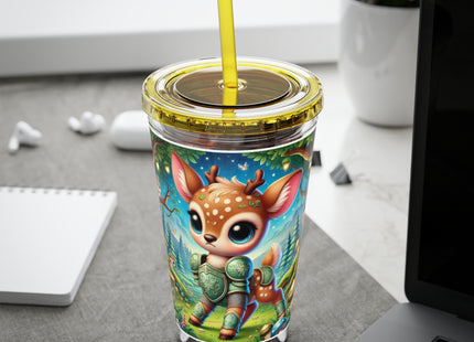 Fawn Defender Sunsplash Tumbler with Straw, 16oz