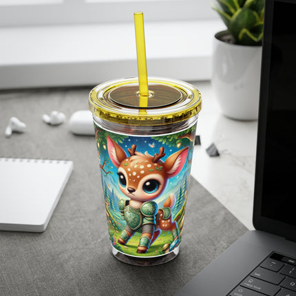 Fawn Defender Sunsplash Tumbler with Straw, 16oz