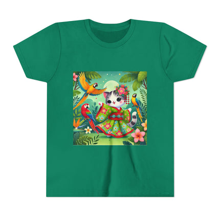 Parrot Dance of the Geisha Kitten Youth Short Sleeve Tee