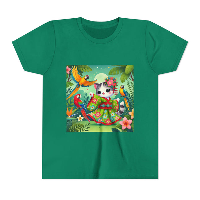 Parrot Dance of the Geisha Kitten Youth Short Sleeve Tee