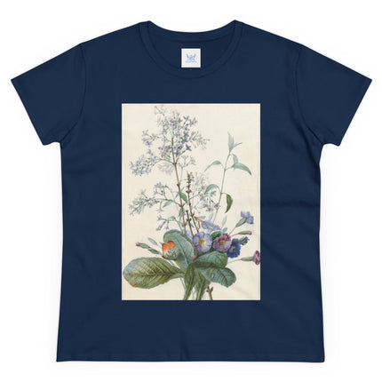 A Bouquet of Flowers with Insects by Pierre Joseph Redouté Women's Midweight Cotton Tee