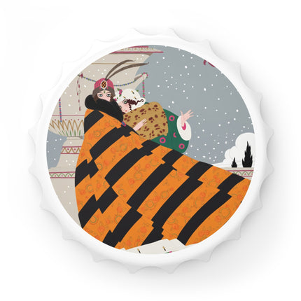 Snowfall Courtesan Bottle Opener – Whimsical Winter Elegance