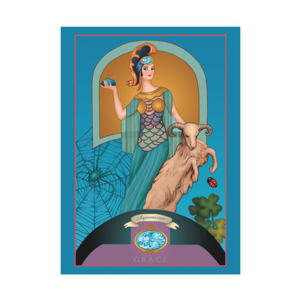 March & Aquamarine (Gem Series) by Sofia Chiostri Postcards (envelopes included) - Bundles of 10, 30, 50 Pieces