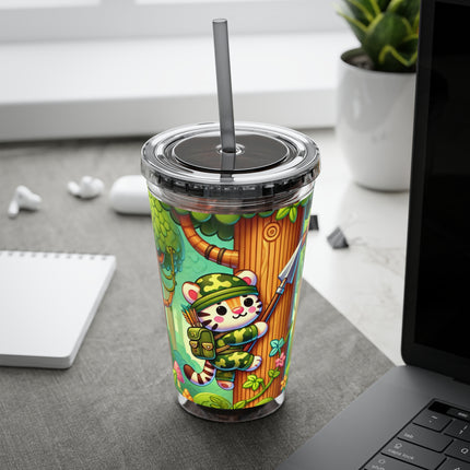 Stealthy Stripes Sunsplash Tumbler with Straw, 16oz