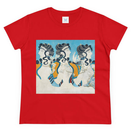Reproduction of Ladies in Blue by Emile Gilliéron Women's Midweight Cotton Tee