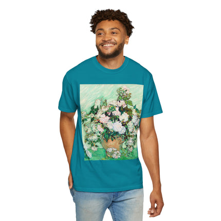Roses by Vincent Van Gogh Unisex Garment-Dyed T-shirt