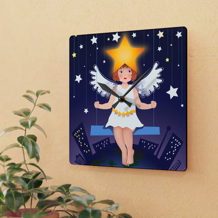 Celestial Magic Acrylic Wall Clock, Round and Square