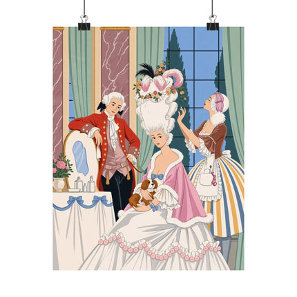 🌸🎀 France In The 18th Century Matte Vertical Poster – George Barbier Rococo Elegance