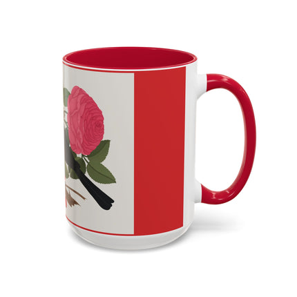 Blackbird & Rose Colorful Mugs – Timeless Elegance & Nature's Harmony