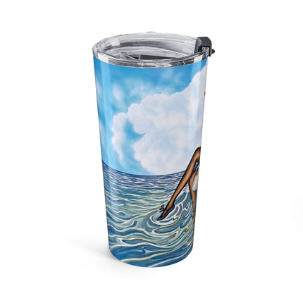 🦀🌊 The Seaside Crab Ride Tumbler, 20oz – Art Deco Beach Whimsy