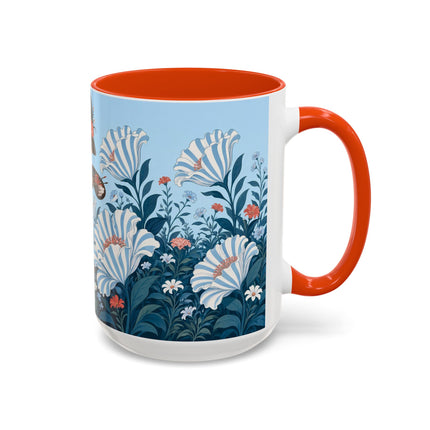 🎨💙 The Enchanted Garden Artist Colorful Mug – Art Deco Floral Whimsy