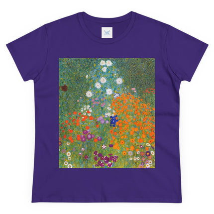 Cottage Garden by Gustav Klimt Women's Midweight Cotton Tee