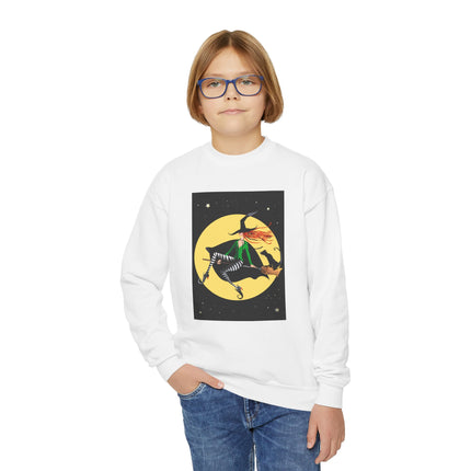 A Witch’s Moonlit Flight Youth Crewneck Sweatshirt