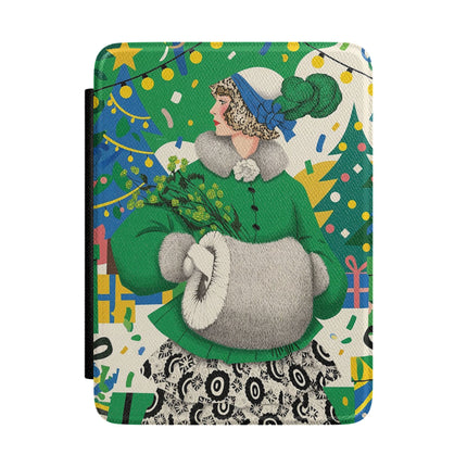 🍀🎄 The Emerald Holly Christmas Kindle Case – Art Deco Holiday Elegance