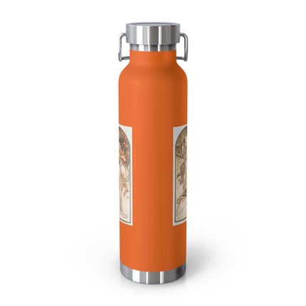 The Seasons by Alphonse Maria Mucha Copper Vacuum Insulated Bottle, 22oz