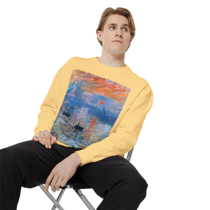 Sunrise by Claude Monet Unisex Garment-Dyed Sweatshirt