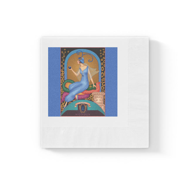 September & Sapphire Zodiac White Coined Napkins