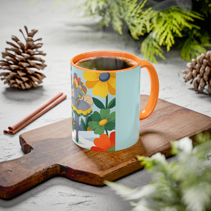 ❄️🌼 The Winter Flower Wanderer Colorful Mug – Colorful Art Deco Snow Fantasy