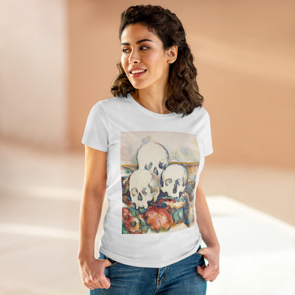 The Three Skulls by Paul Cézanne Women's Midweight Cotton Tee