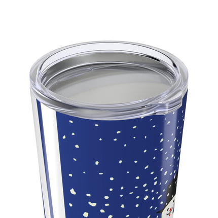 Snowman in Falling Snow Tumbler 20oz