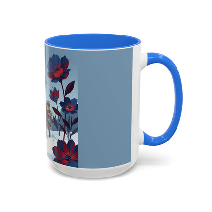 🎁🌺 The Christmas Gift Garden Stroll Colorful Mug – Art Deco Holiday Fantasy