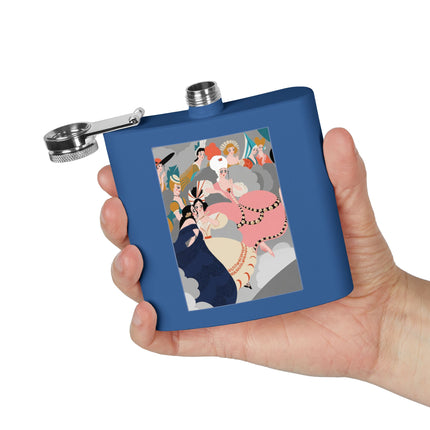 Celestial Masquerade Stainless Steel Flask – Theatrical Elegance & Floating Whimsy