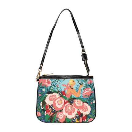 🌸🐦 The Girl Of The Little Birds Small Shoulder Bag – Art Deco Floral Whimsy