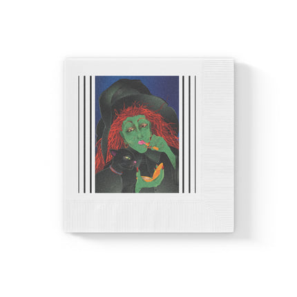 Mirror, Mirror A Witch's Touch White Coined Napkins