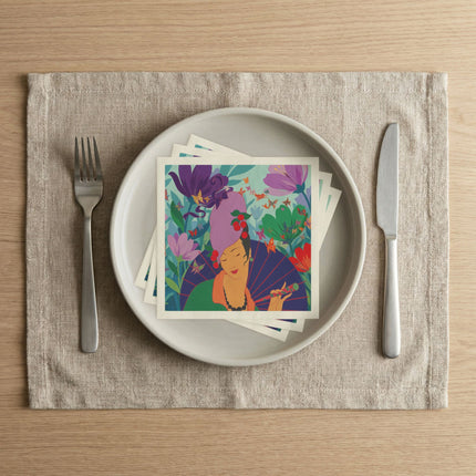 🦋🌺 The Lady Of The Butterfly Garden Napkins – Art Deco Floral Fantasy