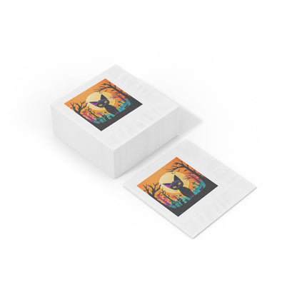 Phantom Parade White Coined Napkins