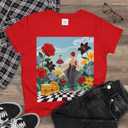 🌹🖤 The Rose Garden Dollmaker Cotton Tee – Art Deco Fashion Fantasy