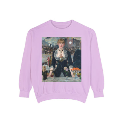 A Bar at the Folies-Bergère by Edouard Manet Unisex Garment-Dyed Sweatshirt