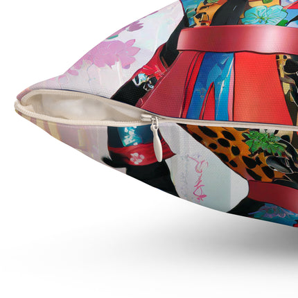 Cyber Cat Glamour Spun Polyester Square Pillow