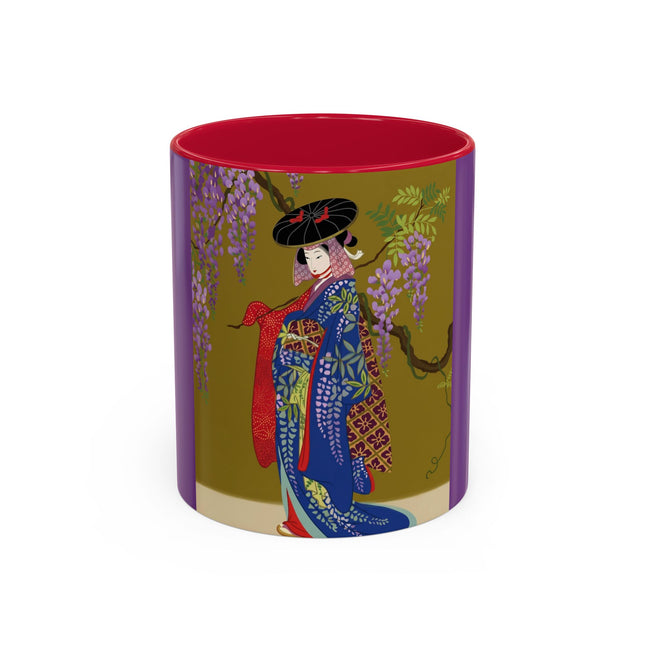 Wisteria Elegance Colorful Mug (11oz, 15oz) – Floral Beauty, Kimono Art & Timeless Grace