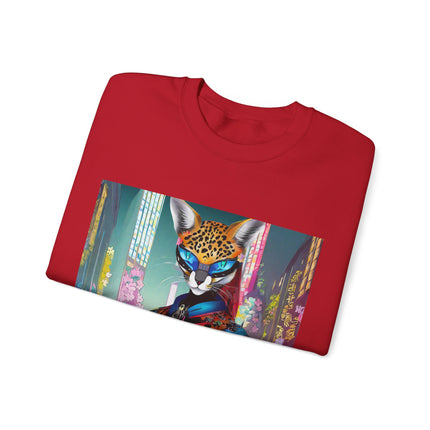 Cyber Cat Glamour Unisex Heavy Blend™ Crewneck Sweatshirt